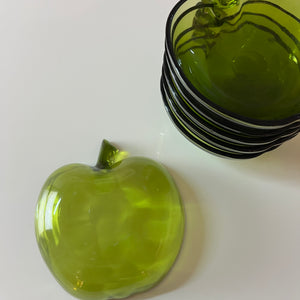 Set: 6x Schale grüner Apfel Glas