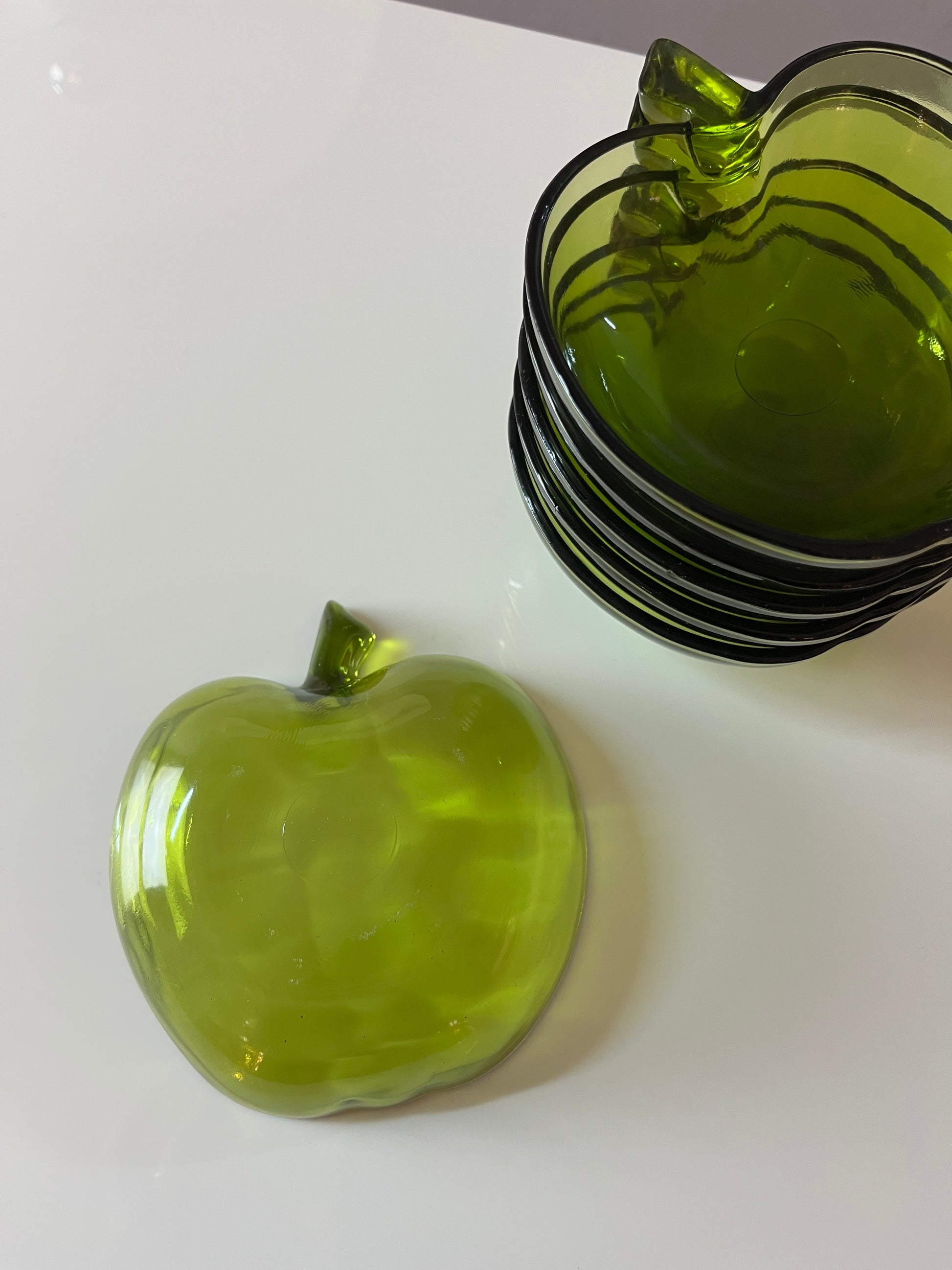 Set: 6x Schale grüner Apfel Glas