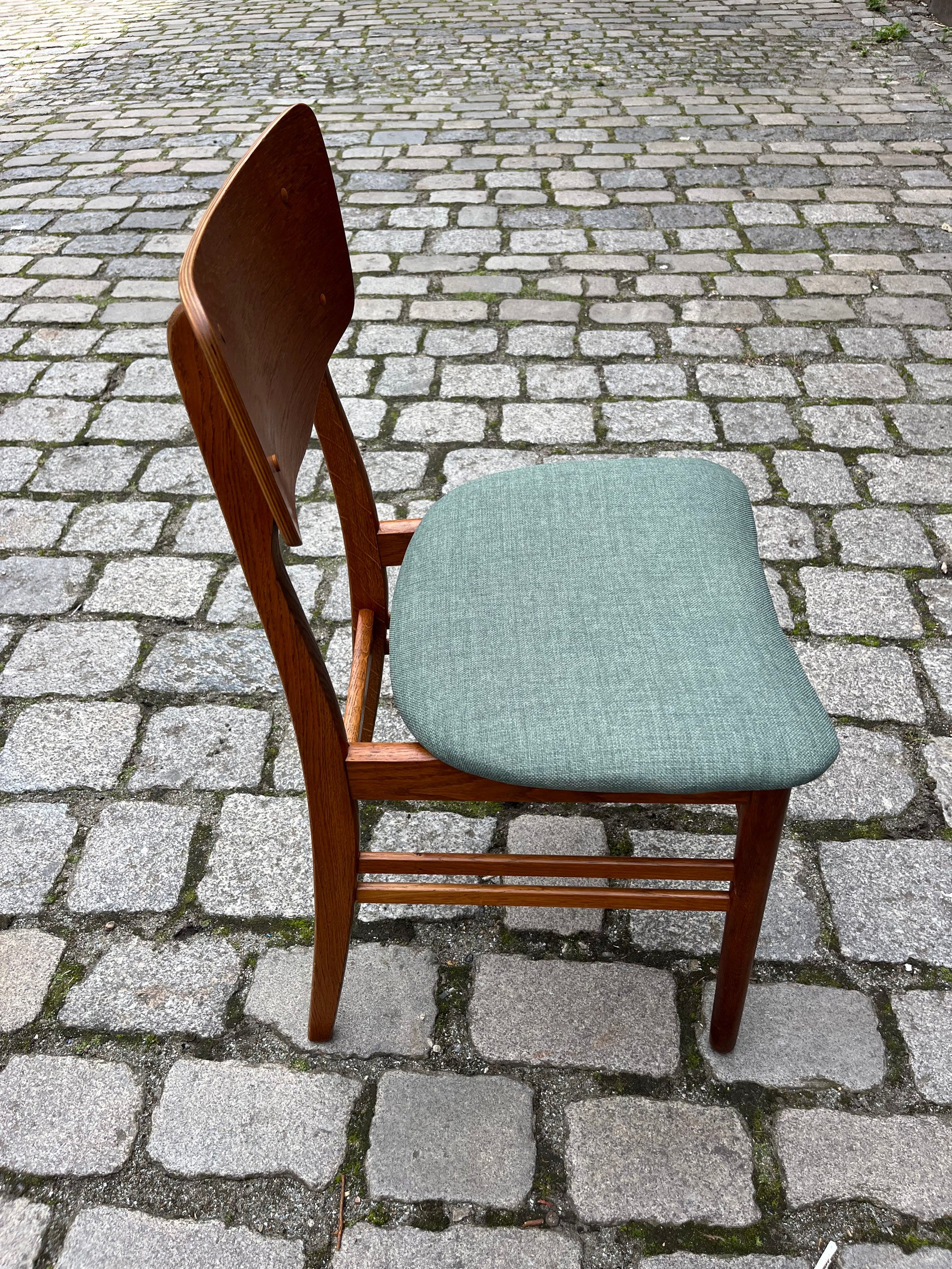 Set: 2x Esszimmerstuhl teal Teak