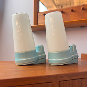 Set: 2x Wandlampe Modell 6080 hellblau von Sigvard Bernadotte für Ifö