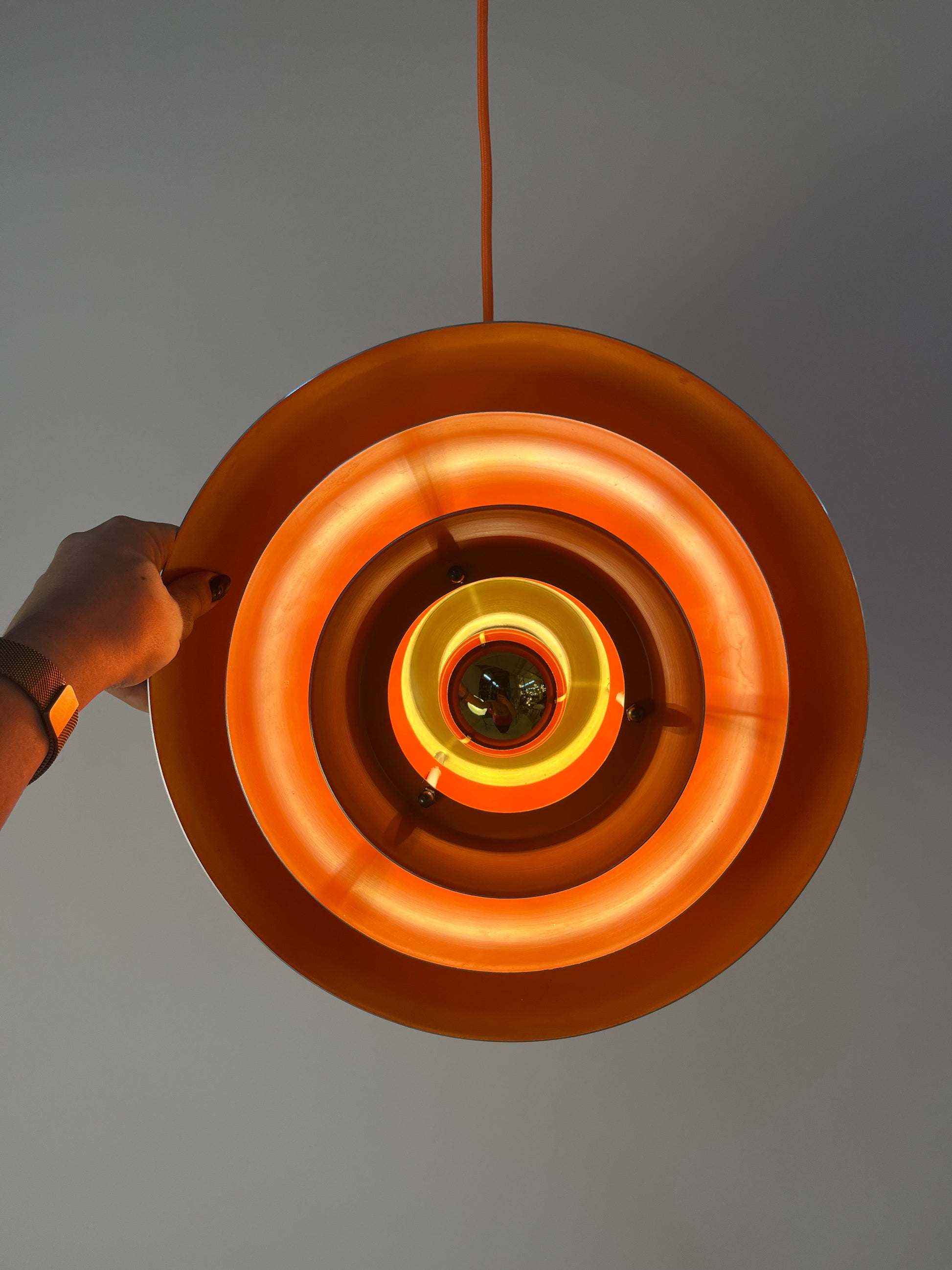 Lamellenlampe gold orange aus Dänemark