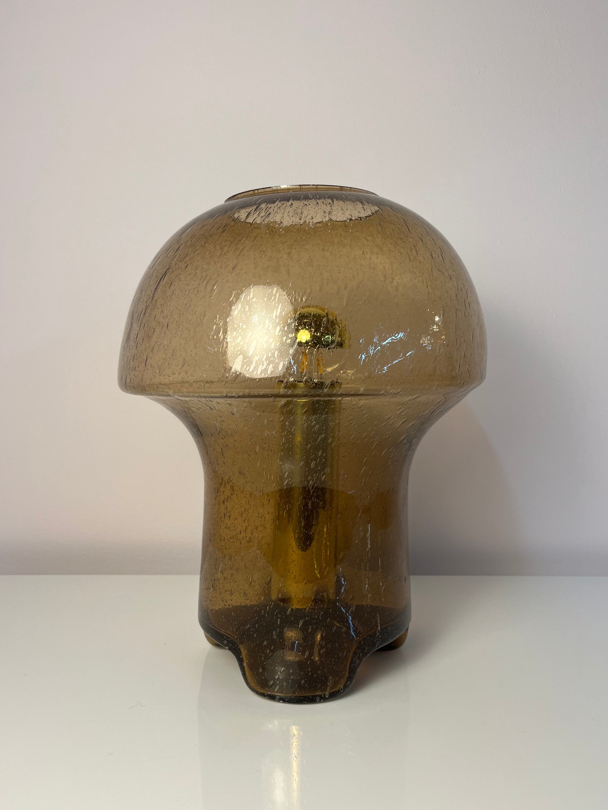 Pilzlampe braun Einschlussglas von Süssmuth Leuchten