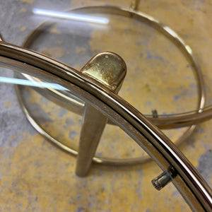 Runder Couchtisch Messing Glas mit drehbaren Tischplatten