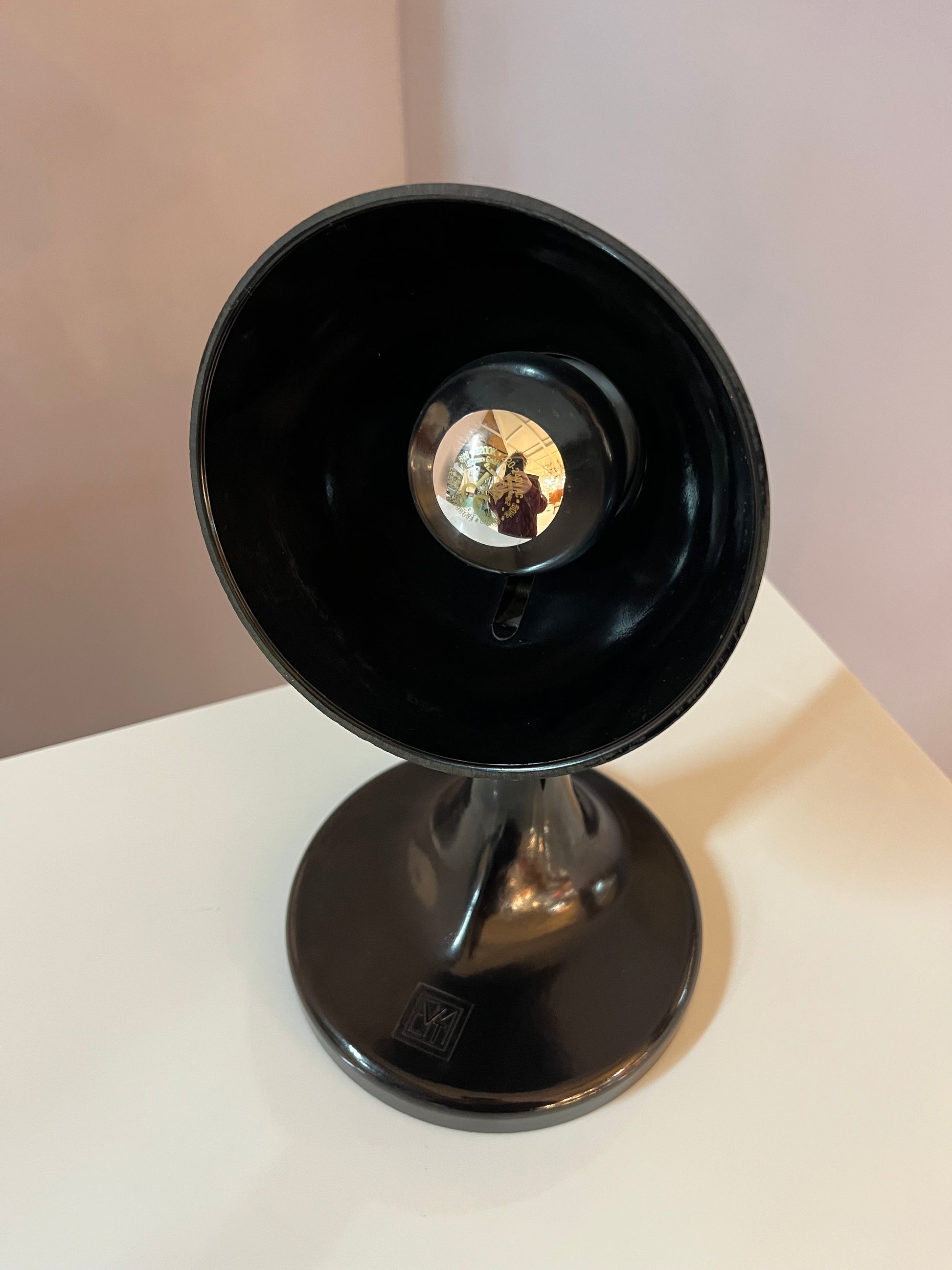 Tischlampe schwarz Bakelit von PGH