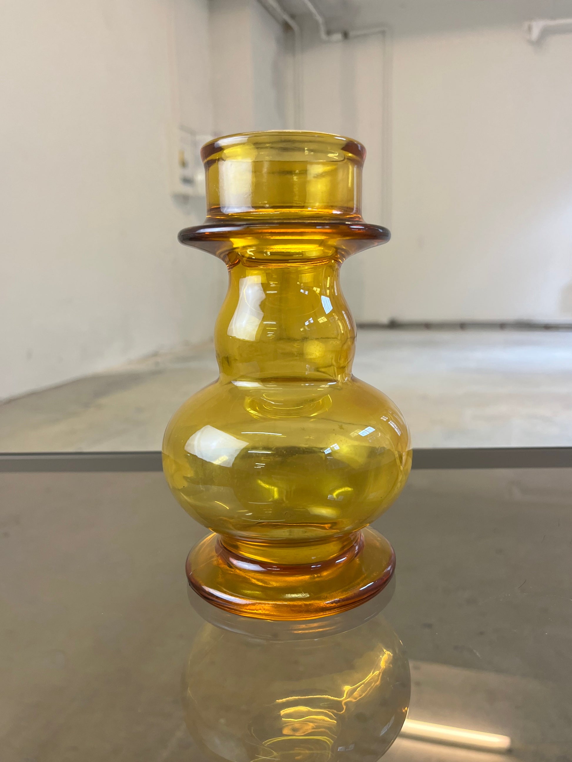 Hyazinthenvase gelb Glas
