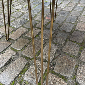 Mosaiktisch weiß grau mit original Messing-Hairpinlegs