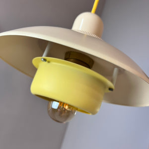 Lamellenlampe neu lackiert gelb creme