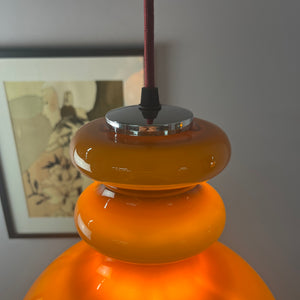Hängelampe braun orange Glas