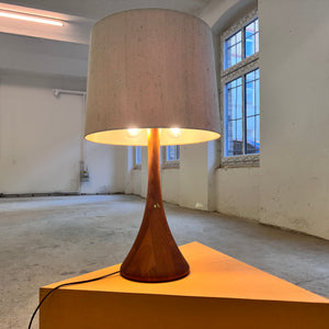 Tischlampe Teak & Rohseide von DOMUS