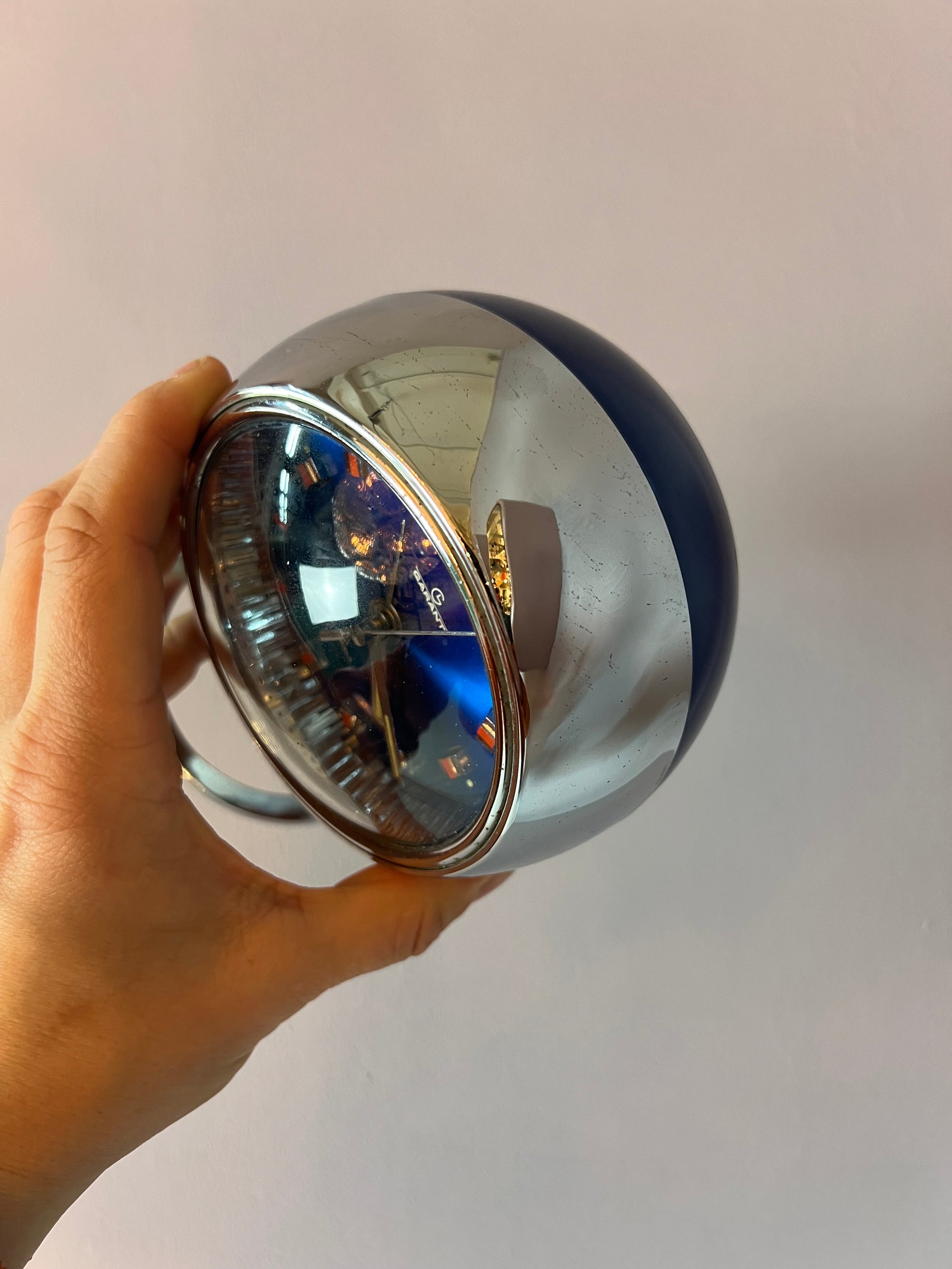 Wecker "2 Jewels" blau silber von Garant 70er Jahre