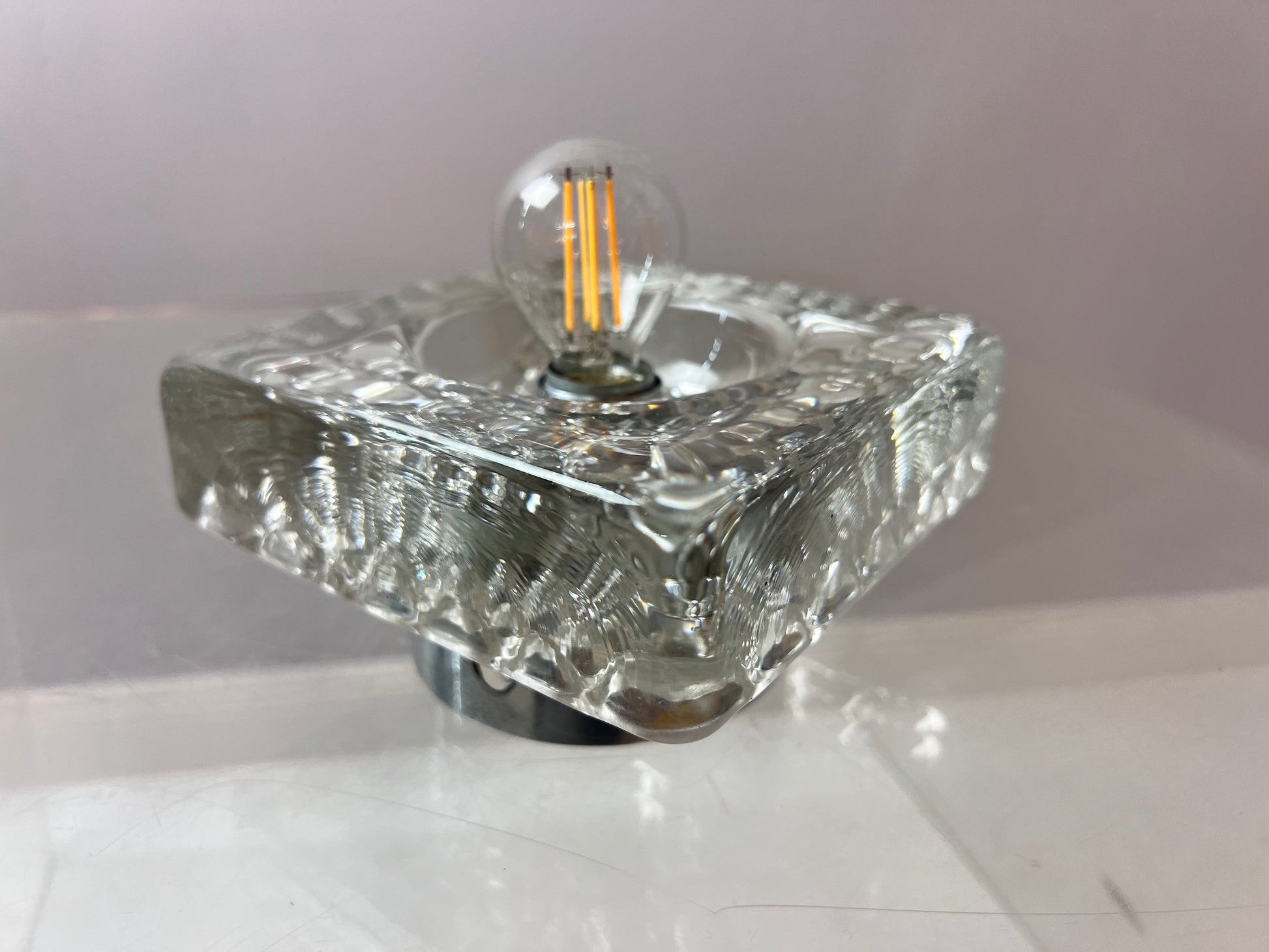 Wandlampe Ice Cube Glas Chrom