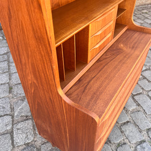 Bücherregal Teak mit Sekretär & Ausziehplatte aus Dänemark
