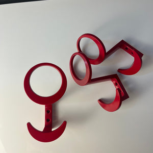 Set: 3x Wandhaken rot