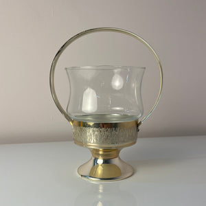 Henkelschale versilbert mit Glaseinsatz