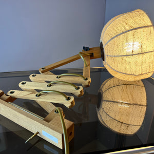 Scherenlampe beige Eiche