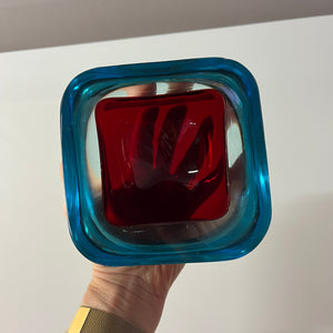 Schale rot blau Muranoglas