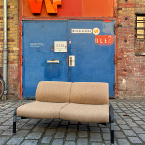 2-Sitzer Sofa 712/2 braun schwarz von Hans Peter Piehl für Wilkhahn