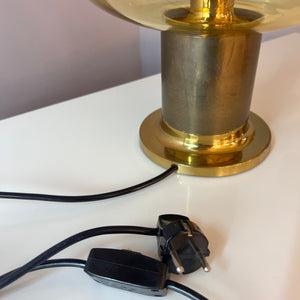 Tischlampe Messing Glas mundgeblasen