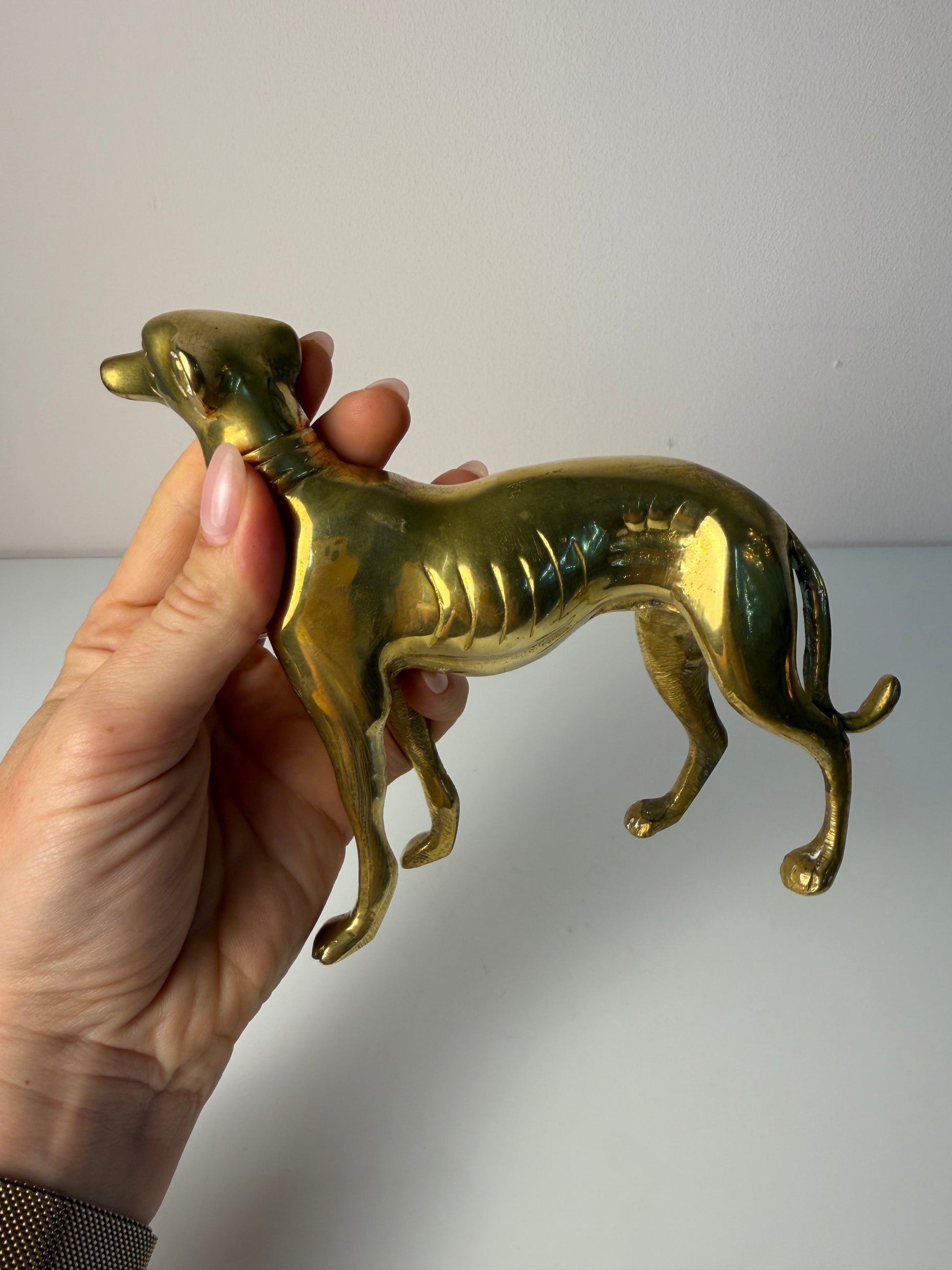 Set: 2 Windhunde Messing aus Dänemark