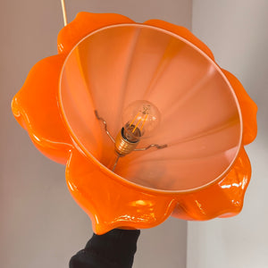 Blumenlampe orange Glas von Peill & Putzler