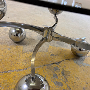 Couchtisch „Atomic“ Glas & Chrom