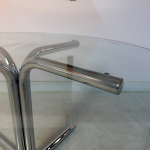 Runder Couchtisch Glas & Chrom