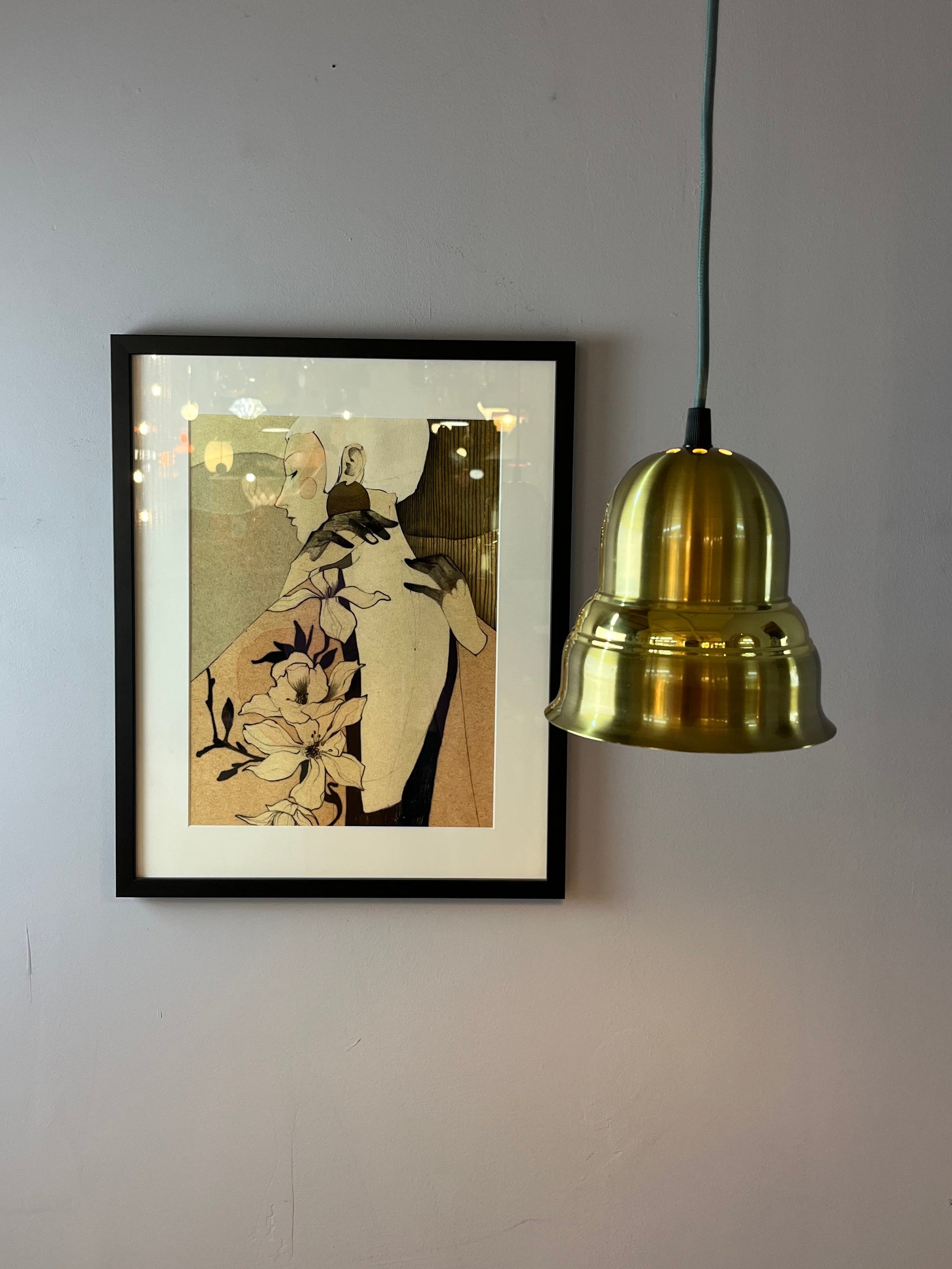 Hängelampe Messing aus Dänemark