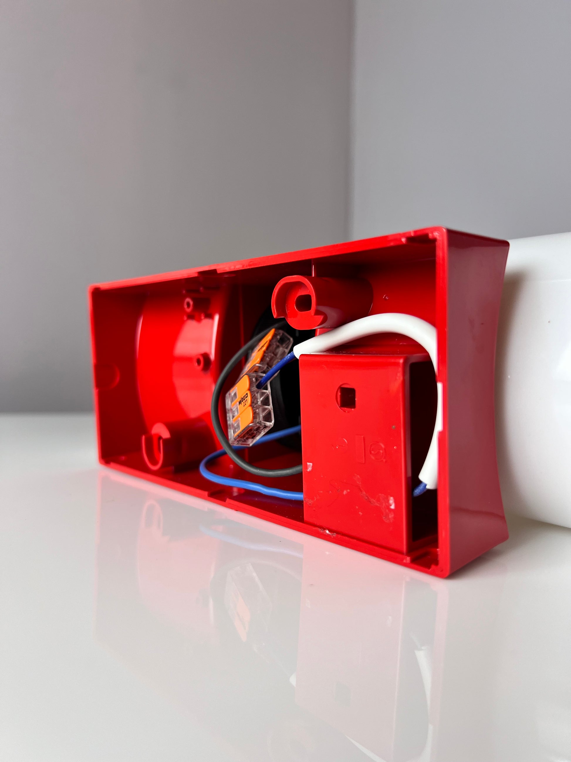 Badlampe rot Kunststoff & Opalglas
