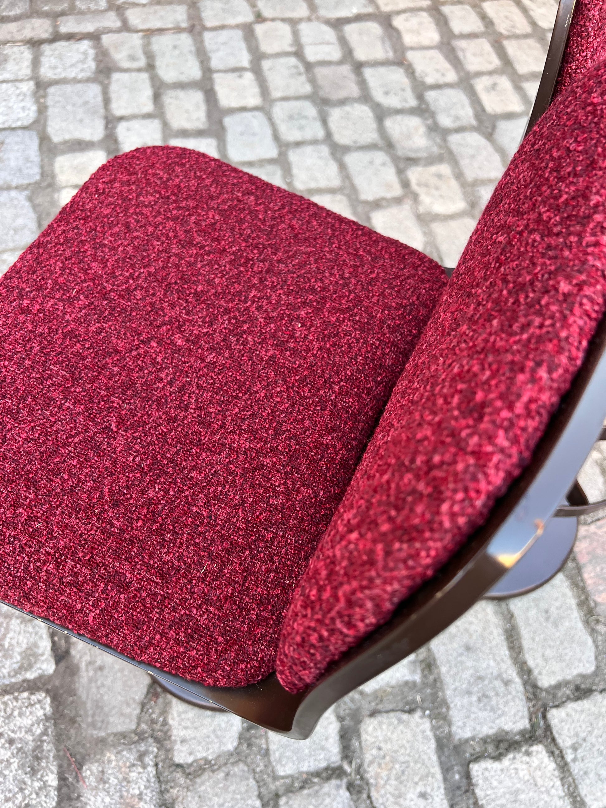 Barhocker braun rot neu bezogen