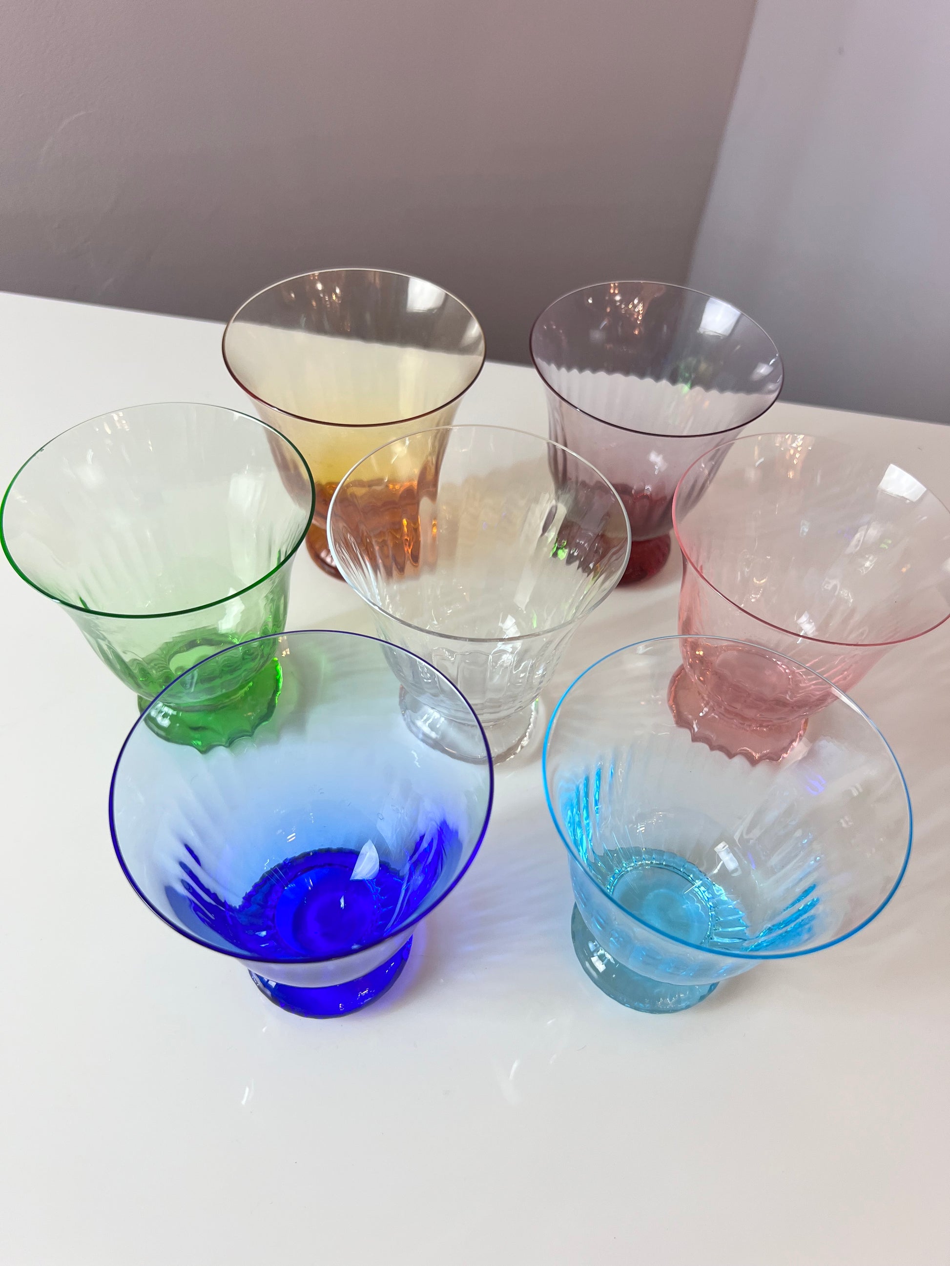 Set: 7x Wasserglas bunt