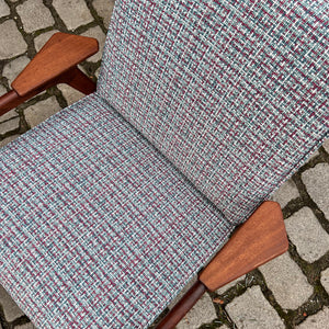 Ruster Lounge Chair neu gepolstert von Yngve Ekström für Swedese