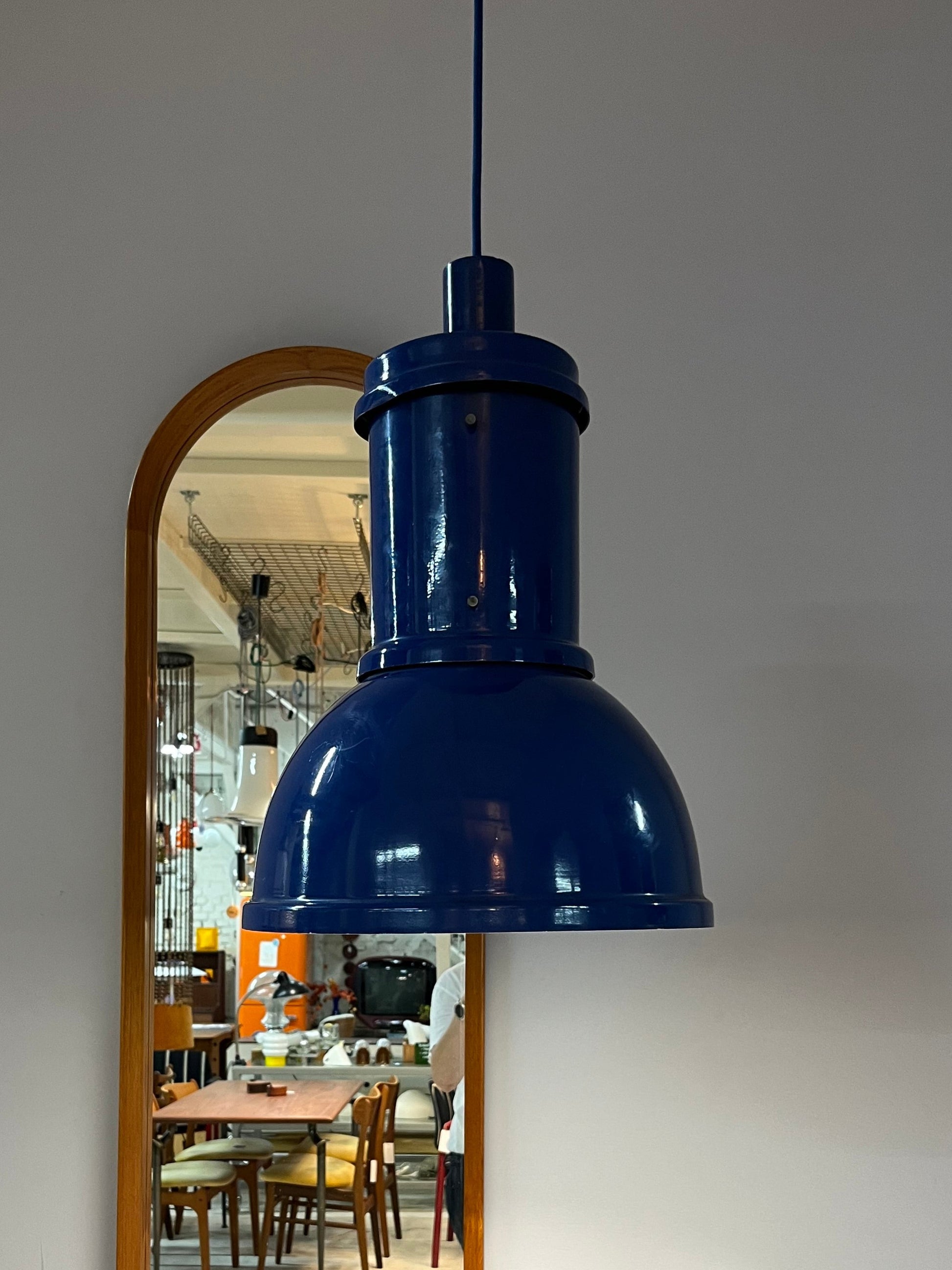 Industrielampe blau Metall