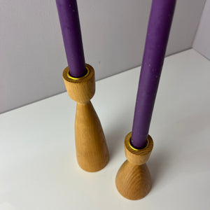 Set: 2x Kerzenständer Eiche