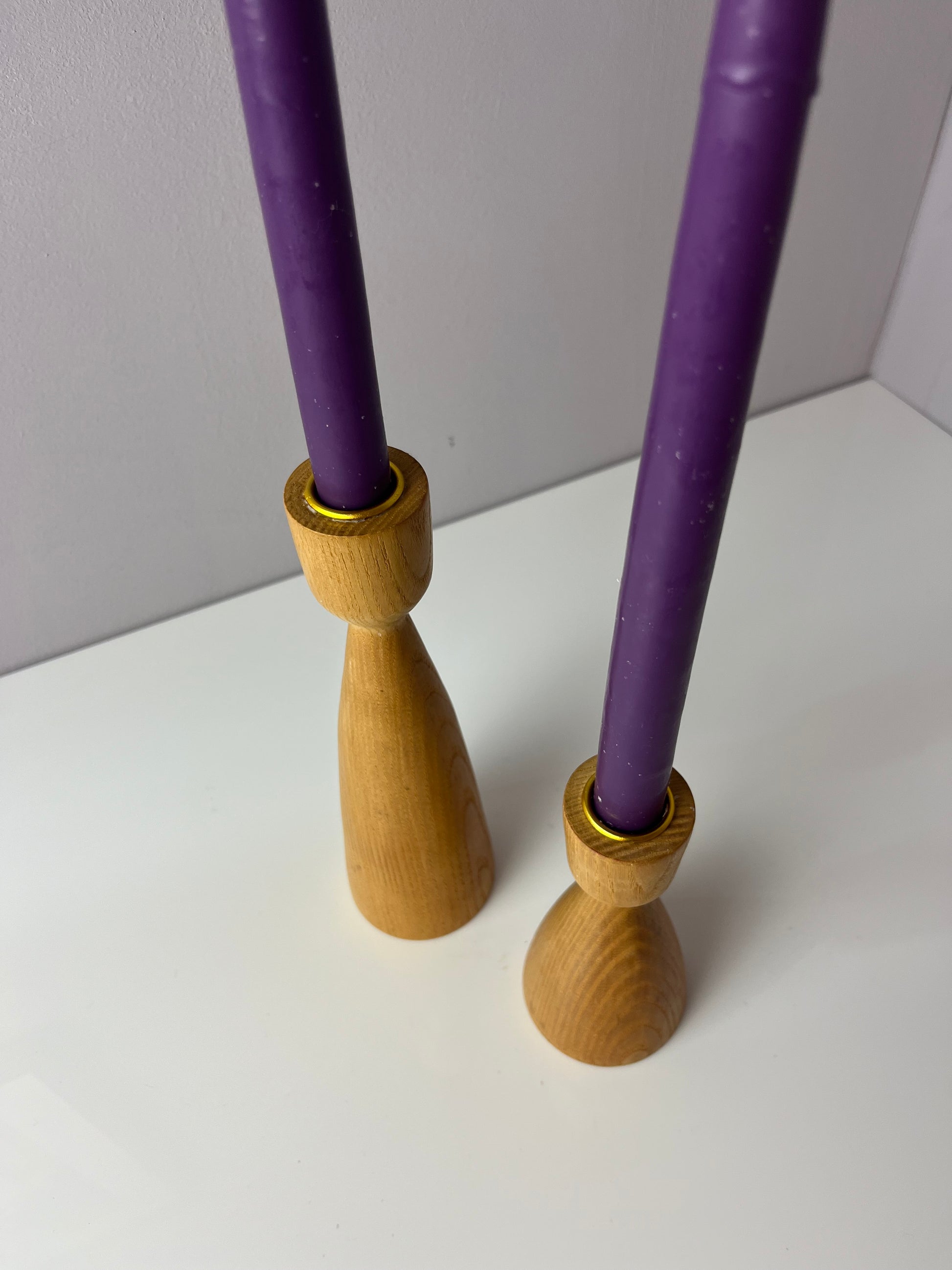 Set: 2x Kerzenständer Eiche