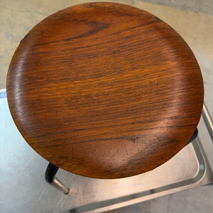 Dot Hocker schwarz Teak von Arne Jacobsen für Fritz Hansen