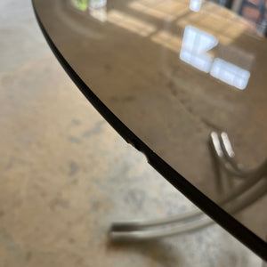 Runder Esstisch Rauchglas Chrom