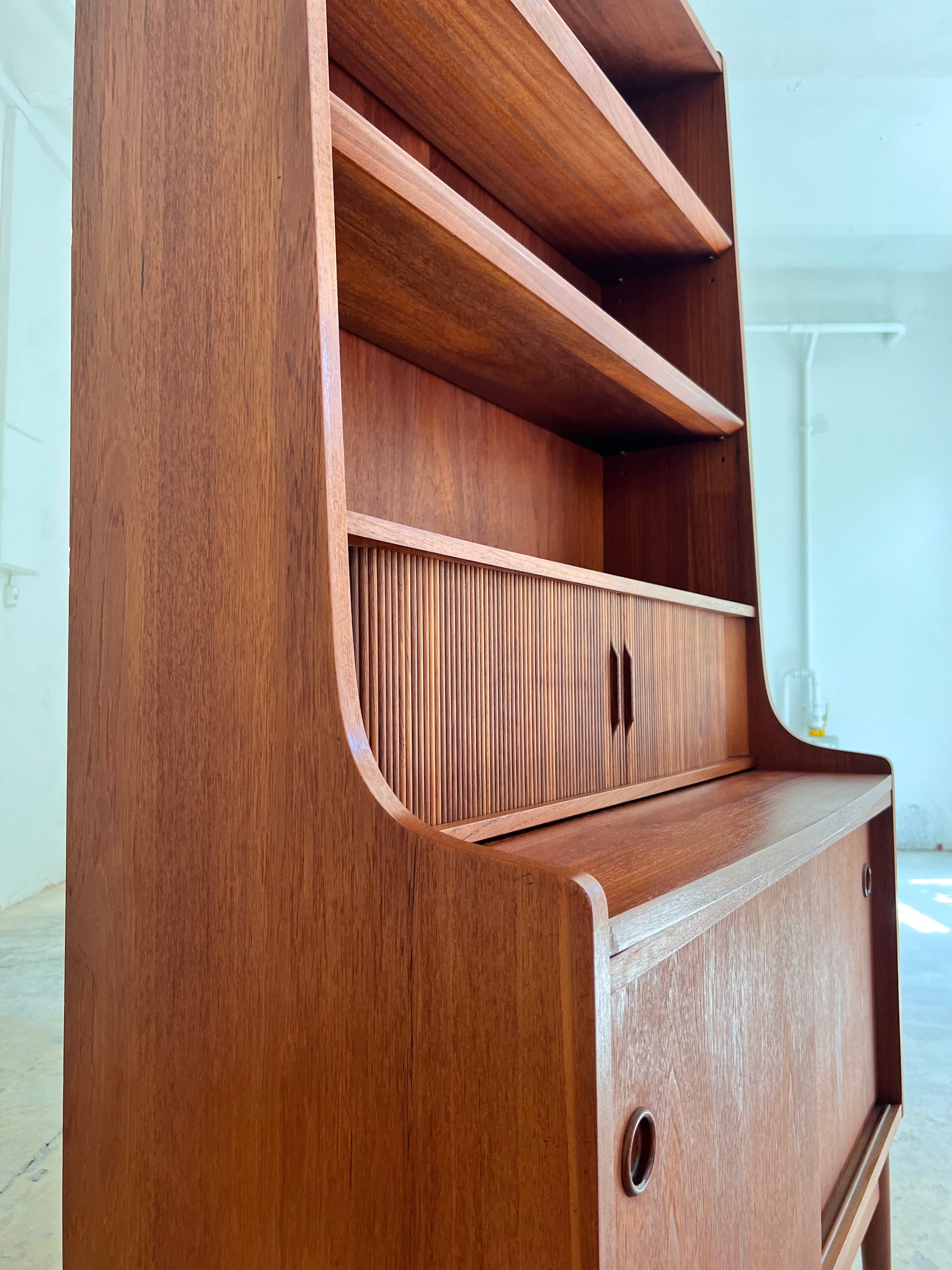 Bücherregal Teak mit Sekretär & Ausziehplatte von Johannes Sorth für Nexø