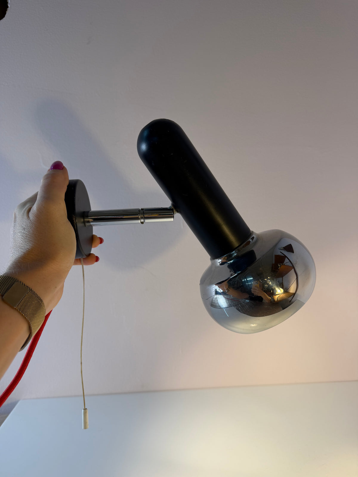 Wandlampe schwarz Chrom von Simon & Schelle (Sische)