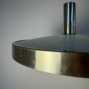 Hängelampe silber weiß mit Gitteroptik aus Dänemark