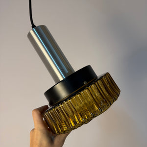Hängelampe braun Glas Metall