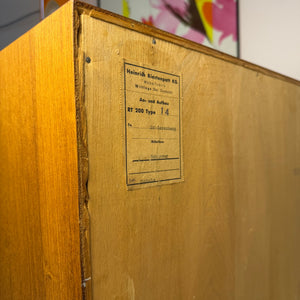 Schrank Teak mit Schloss & neuen Chromfüßen von Heinrich Riestenpatt