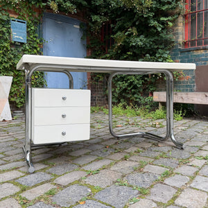 Schreibtisch weiß Fiberglas Chrom von 2 INN Lissone