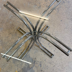 Runder Esstisch ∅ 120 cm Glas & Chrom von Gastone Rinaldi