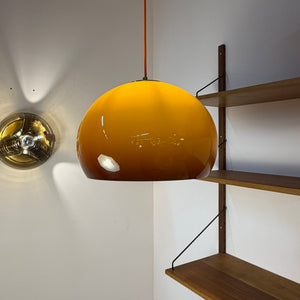 Hängelampe Guzzini Kunststoff braun orange
