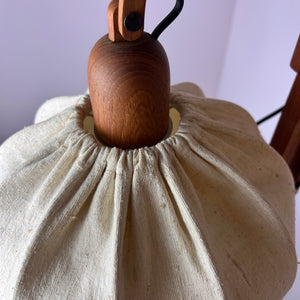 Stehlampe Teak und Seide von DOMUS