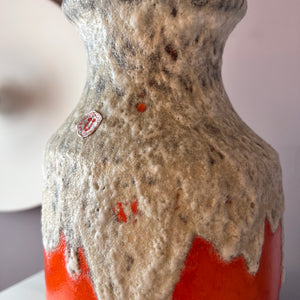 Vase Fat Lava 1439/40 orange weiß von Uebelacker Keramik