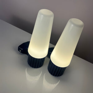 Set: 2x Wandlampe Modell 6020 blau von Sigvard Bernadotte für Ifö