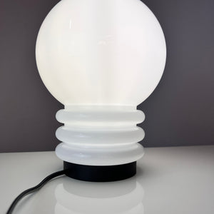 Tischlampe weiß Glas von Glashütte Limburg