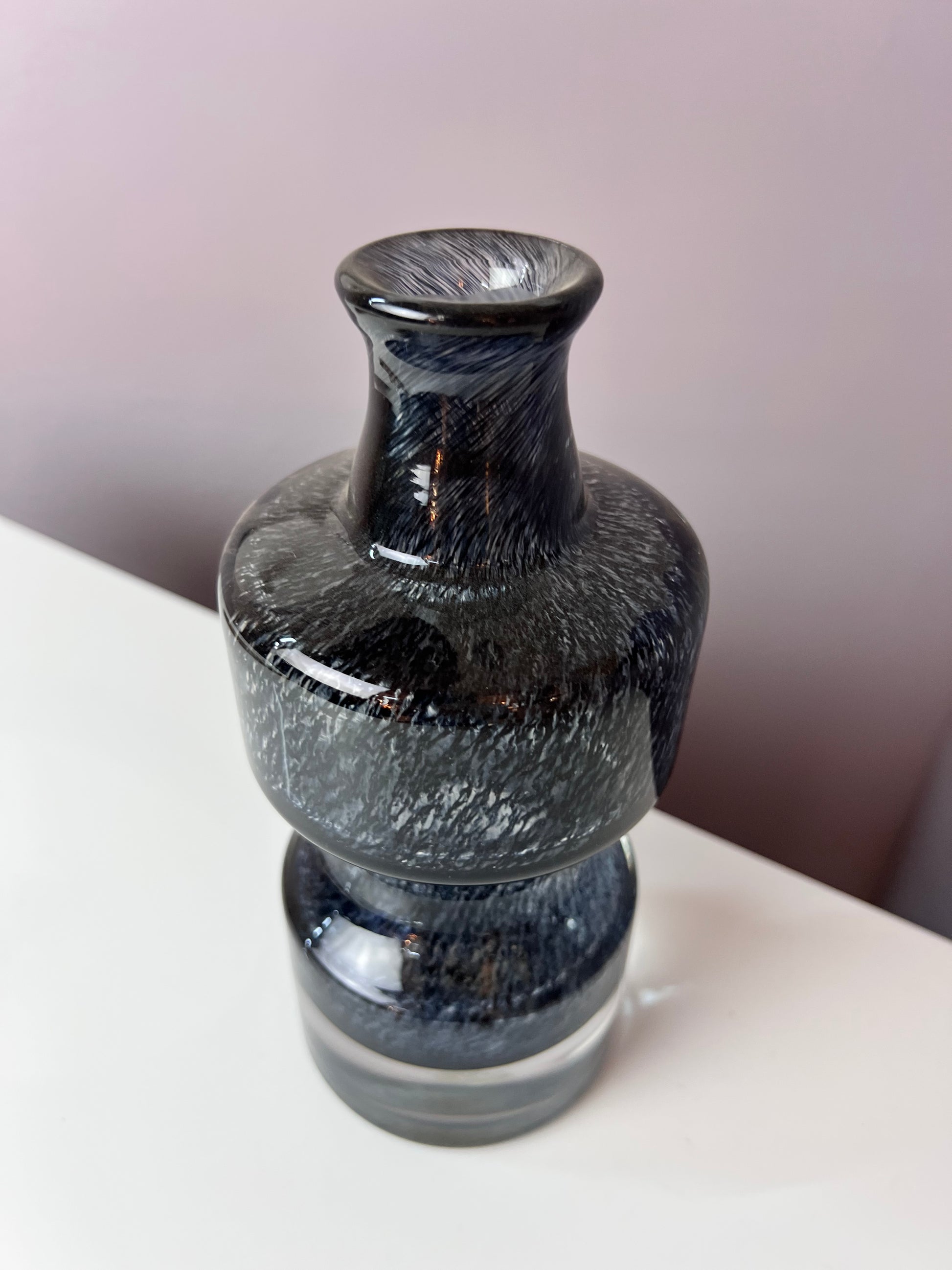Vase grau von Bo Borgström für Åseda Glasbruk