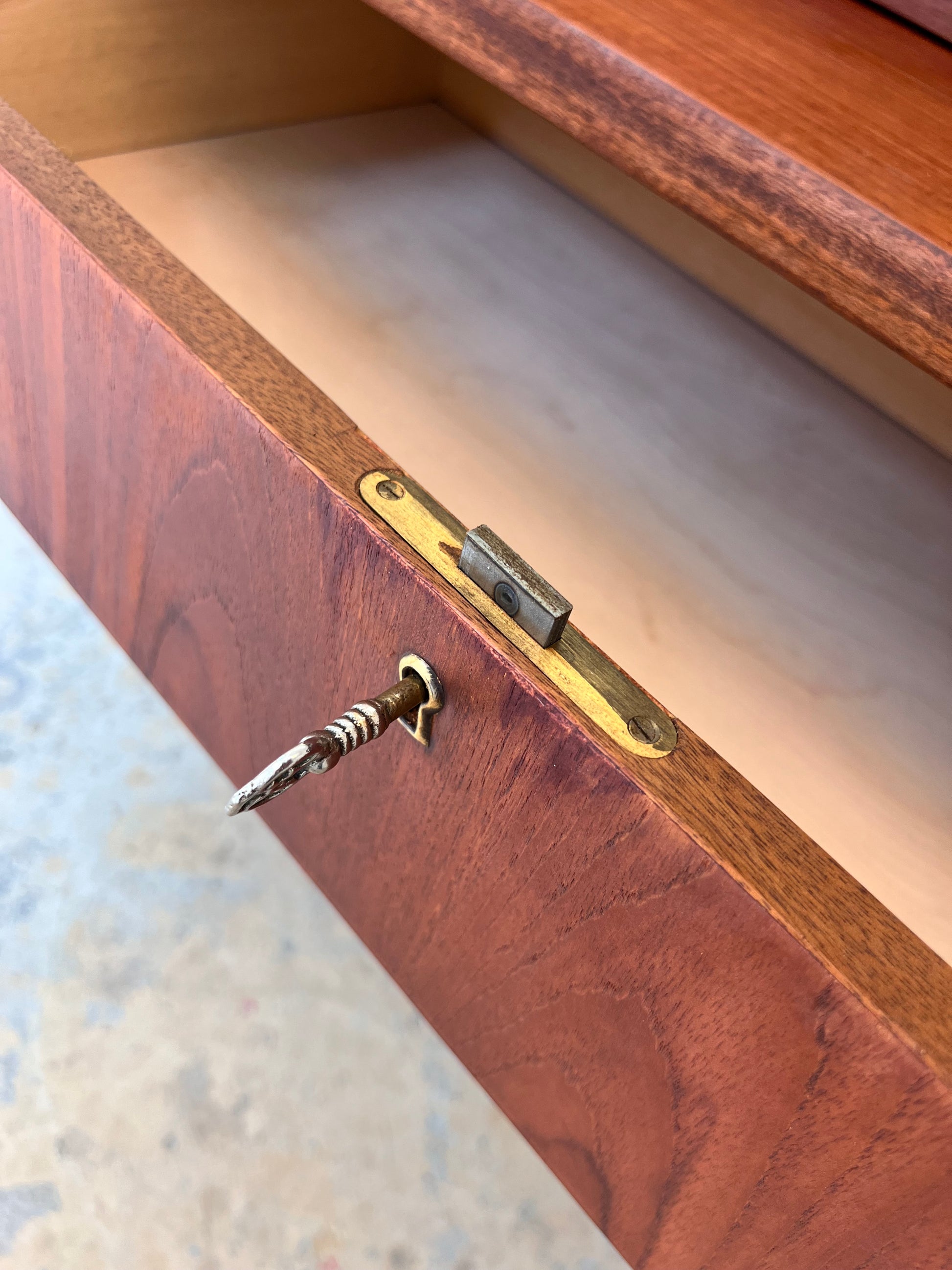 Sekretär Teak mit Spiegel aus Dänemark